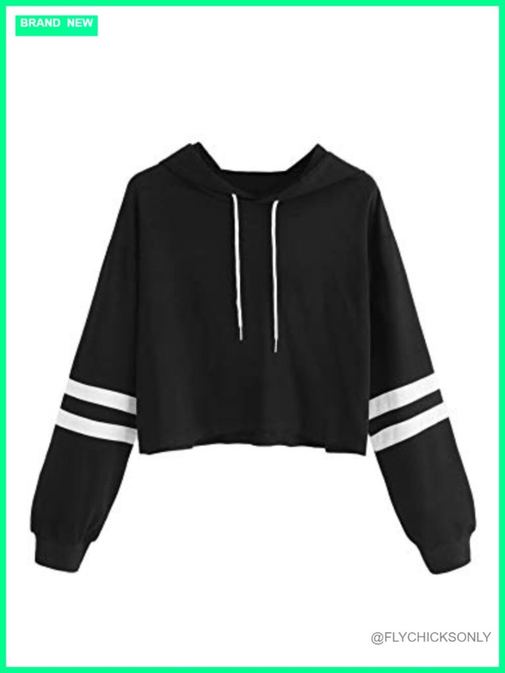 Women's Femboy Color Block Long Sleeve Crop Top Hoodie
